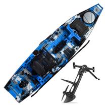 Caiaque Iron Cor Azul Camuflado - Com Pedal Power Drive - Milha Náutica - Milha Nautica