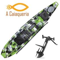 Caiaque Raptor + Pedal Power Drive - Milha Nautica Cor Verde Camuflado