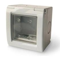 Caixa 02 modulos ip55 sobrepor com tampa membrana transparen Caixa 02 modulos ip55 sobrepor com tampa membrana transparen