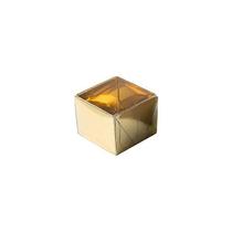 Caixa 1 Doce com Tampa Transparente Nº 10 (4,5cm x 4,5cm x 3,5cm) Dourada 10 unidades Assk Rizzo Embalagens