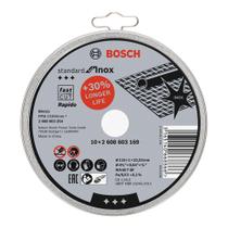 Caixa 10 Discos Corte Bosch Standard for Inox 115x1mm Reto