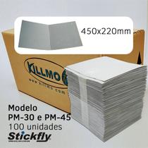 Caixa 100 unidades refil adesivo armadilha luminosa 450x220mm stickfly pm-30/pm-45