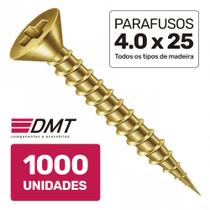 Caixa 1000 Parafusos 4.0x25 Chipboard Chata Phillips para Móveis Madeira - DMT
