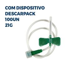 Caixa 100un Scalp Escalpe Nº 21G Com Dispositivo - Descarpack
