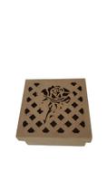 Caixa 10x10x5 Vazada Rosa Em Mdf Com 10 Un Caixa 10x10x5 Vazada Rosa Em Mdf Com 10 Un