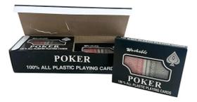 Caixa 12 Baralho Plástico Poker Size Buraco Canastra Naipe G
