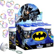 Caixa 12 Brinquedos Bolinhas de Sabão Batman com Jogo Caixa Atacado Festa