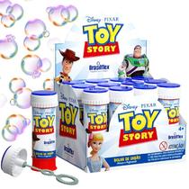 Caixa 12 Brinquedos Bolinhas de Sabão Toy Story com Jogo Caixa Atacado Festa
