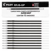 Caixa 12 Carga p/ Caneta Esferográfica PILOT Super Grip 1.0 mm Ponta Média ref RFJS-GP