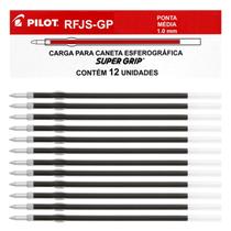 Caixa 12 Carga p/ Caneta Esferográfica PILOT Super Grip 1.0 mm Ponta Média ref RFJS-GP