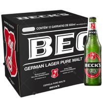 Caixa 12 Cerveja Becks Puro Malte Garrafa 600ml