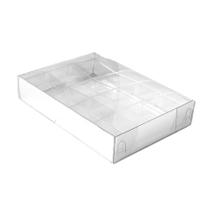 Caixa 12 Doces com Berço Tampa Transparente Nº 2 (15,5cm x 11,5cm x 3cm) Prata 10 unidades Assk Rizzo Embalagens