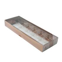Caixa 12 Doces com Berço Tampa Transparente Nº 3 (23cm x 8,5cm x 3cm) Bronze 10 unidades Assk Rizzo Embalagens Caixa 12 Doces com Berço Tampa Transparente Nº 3 (23cm x 8,5cm x 3cm) Bronze 10 unidades Assk Rizzo Embalagens