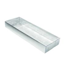 Caixa 12 Doces com Berço Tampa Transparente Nº 3 (23cm x 8,5cm x 3cm) Prata 10 unidades Assk Rizzo Embalagens