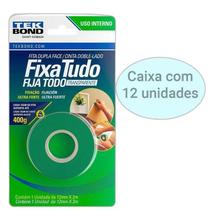 Caixa 12 Fita Dupla Face Interna 12 Mm X 2M Fixa Tudo