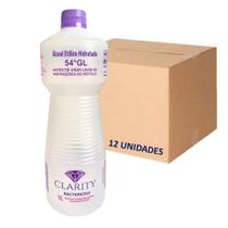 Caixa 12 Unidades Álcool Liquido 46% 1 Litro Clarity Bactericida Caixa 12 Unidades Álcool Liquido 46% 1 Litro Clarity Bactericida