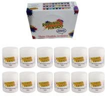 Caixa 12 Unidades de Tinta Cor Branca 15 ml Rostinho Pintado Caixa 12 Unidades de Tinta Cor Branca 15 ml Rostinho Pintado