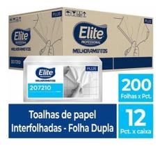 Caixa 12 Unidades Papel Toalha Interfolhado Folha Dupla Plus 200 Folhas