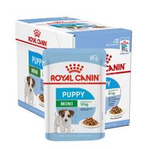 Caixa 12un Ração Úmida Sachê Royal Canin Mini Puppy Cães Filhotes Porte Pequeno 85g