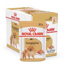 Caixa 12un Ração Úmida Sachê Royal Canin Pomeranian Cães Adultos 85g