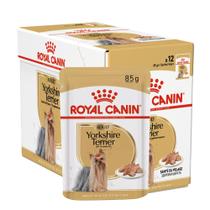 Caixa 12un Ração Úmida Sachê Royal Canin Yorkshire Cães Adultos 85g