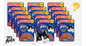 Caixa 15 Alimento Úmido Gatos Felix sabor Deli Carne 85gr - Purina