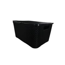 Caixa 15 Litros Preto ARQPLAST Para Guarda Roupas Armário Quarto Cozinha Organização Caixa Plástica Roupas Acessórios Banheiro