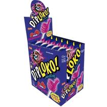Caixa 15un Pirulito Diploko Booom Like 11g Framboesa Explosão de Sabor Doces Guloseimas