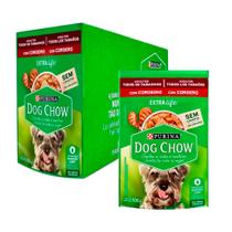 Caixa 15un Ração Úmida Dog Chow Cães Adultos Cordeiro 100g