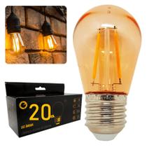 Caixa 20 Lâmpadas Retro Bolinha 2w 180 Lumens Brilho de Luz Quente Temperatura 2400K 61563