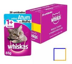 Caixa 20 Whiskas Sachês Atum Ao Molho Para Gatos Adultos 85g
