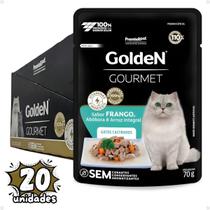 Caixa 20un Golden Gourmet Gatos Adulto Castrados Frango 70g