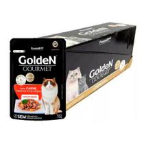 Caixa 20Un. Ração Úmida Golden Gourmet Gatos Castrados Carne
