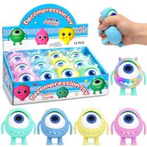 Caixa 24 Brinquedos Squishy Monstros Lembrança Aniversário Festa Sacola Surpresa
