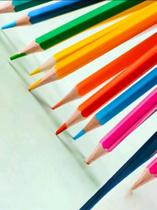 Caixa 24 lápis de cor modelo sextavado eco cores vibrantes escolar papelaria.