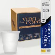 Caixa 25 Copo Descartável Tranparente 200ml 2.500un Verocopo Caixa 25 Copo Descartável Tranparente 200ml 2.500un Verocopo