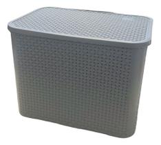 Caixa 25 Litros Organizadora Com Tampa Rattan Grande Premium