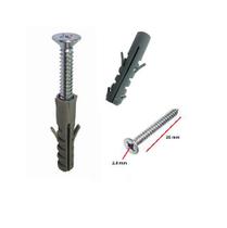 Caixa 250 Parafuso Philips Chata 2,8 X 25mm com Bucha Plastica Parede Jomarca