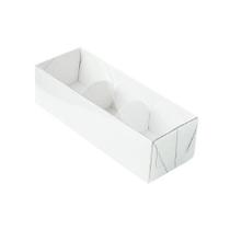 Caixa 3 Doces com Tampa 12x4,5x3,5cm Branca 10un Assk Rizzo