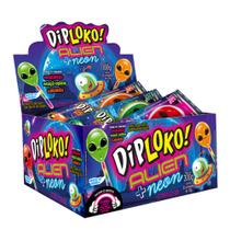 Caixa 30x10g Pirulito Dip loko Neon Alien Guloseimas Doces Halloween Caixa 30x10g Pirulito Dip loko Neon Alien Guloseimas Doces Halloween