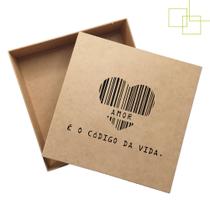 Caixa 30x30x10 - coração amor código da vida embalagem mdf grande - Expresso da Madeira