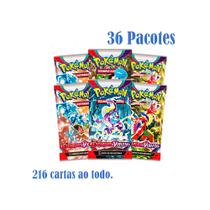 Caixa 36 pacotes de Figurinha Pokémon Escarlete e Violeta (216 Cartas) - Mattel