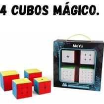 Caixa 4 Cubos Mágicos 2x2 + 3x3 4x4 + 5x5 Moyu Cor Colorido