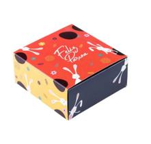 Caixa 4 Doces 82x85x38mm Feliz Pascoa Laranja