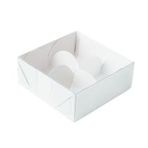 Caixa 4 Doces com Tampa Transparente Nº 4 (8,5cm x 8,5cm x 3,5cm) Branca - 10 unidades - Assk - Rizzo Caixa 4 Doces com Tampa Transparente Nº 4 (8,5cm x 8,5cm x 3,5cm) Branca - 10 unidades - Assk - Rizzo