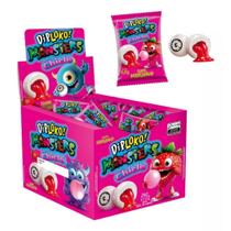 Caixa 40und Chicle Dip Loko Monster Morango ou Framboesa Display 272g