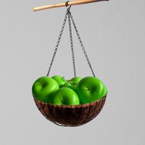 Caixa 5 Maçãs Verdes Artificiais para Decoração: Enfeite Elegante e Pronto para Uso - DE0723