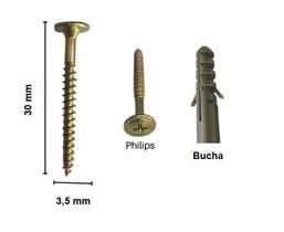 Caixa 50 Parafuso Bicromatizado Philips 3,5 X 30 com Bucha Jomarca