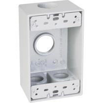 Caixa à prova de intempéries TayMac SD350WH, 1 módulo, 3 saídas, branca Caixa à prova de intempéries TayMac SD350WH, 1 módulo, 3 saídas, branca