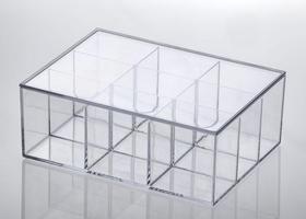 Caixa Acrílica com Divisórias e Tampa 22,5x16,5x8,5cm - Elegance - Paramount